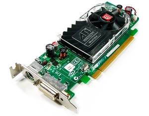 Бюджетная видеокарта ATI Radeon HD 3450 (ATI-102-B62902(B)) для подключения 2-х мониторов с переходником DMS 150